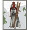 Husky Skiing by Fab Funky 23-in. W x 28-in. H. Canvas Wall Art Print Framed
